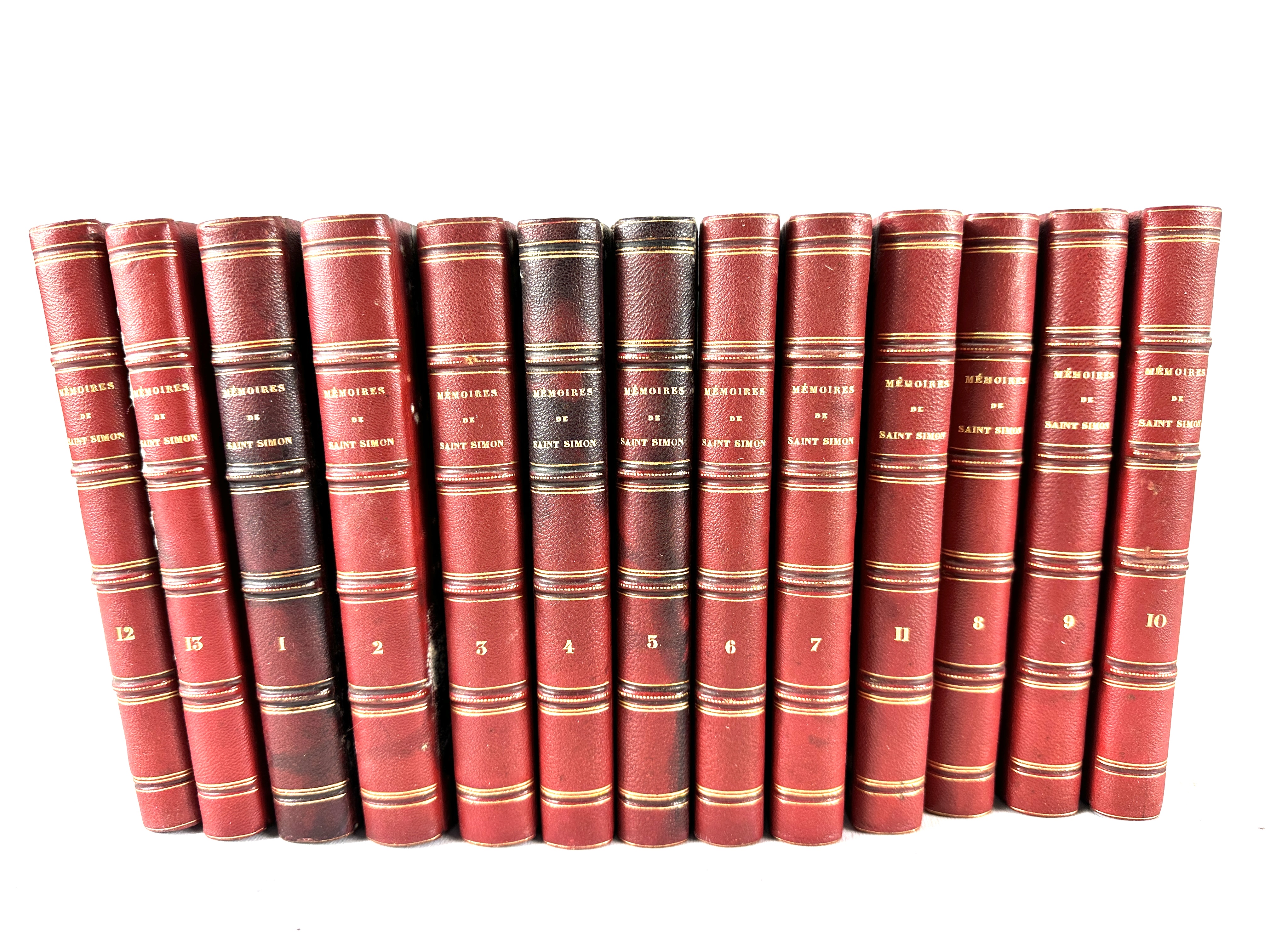 Memoires de Saint-Simon in thirteen volumes, quarter bound