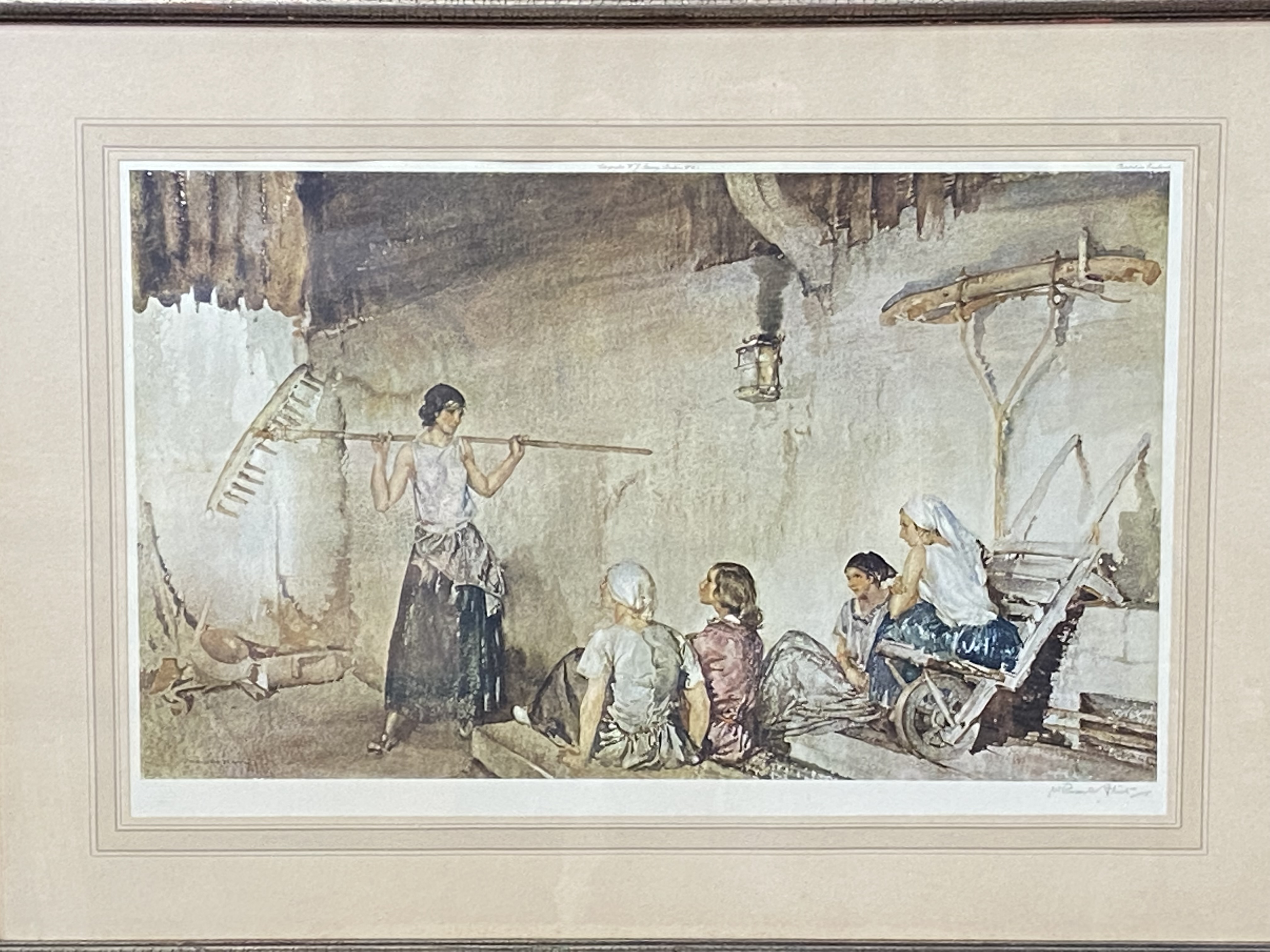 Sir William Russell Flint - framed and glazed print with blindstamp - Image 5 of 5