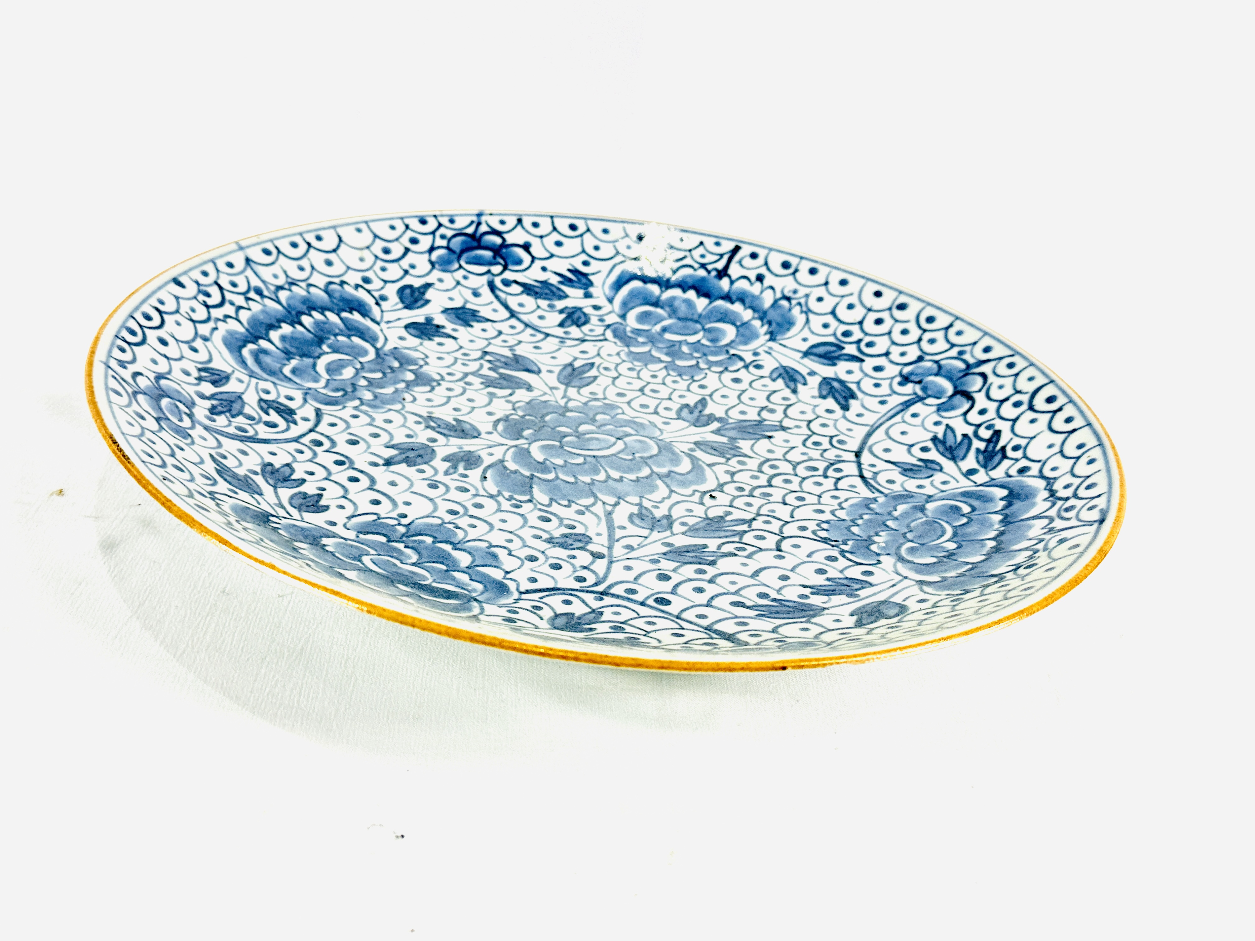 Blue and white Oriental plate - Image 3 of 3