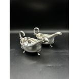 Pair of silver sauce boats