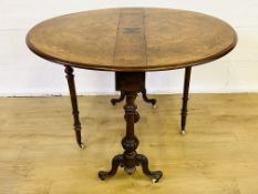 Walnut veneer dropside table