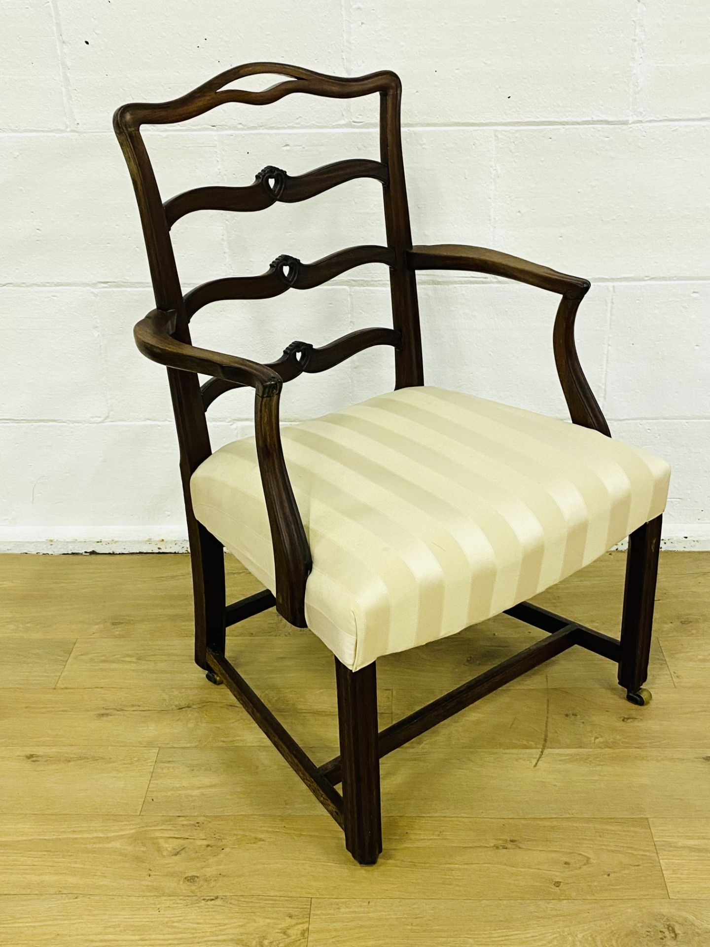 Mahogany ladder back elbow chair - Image 3 of 5