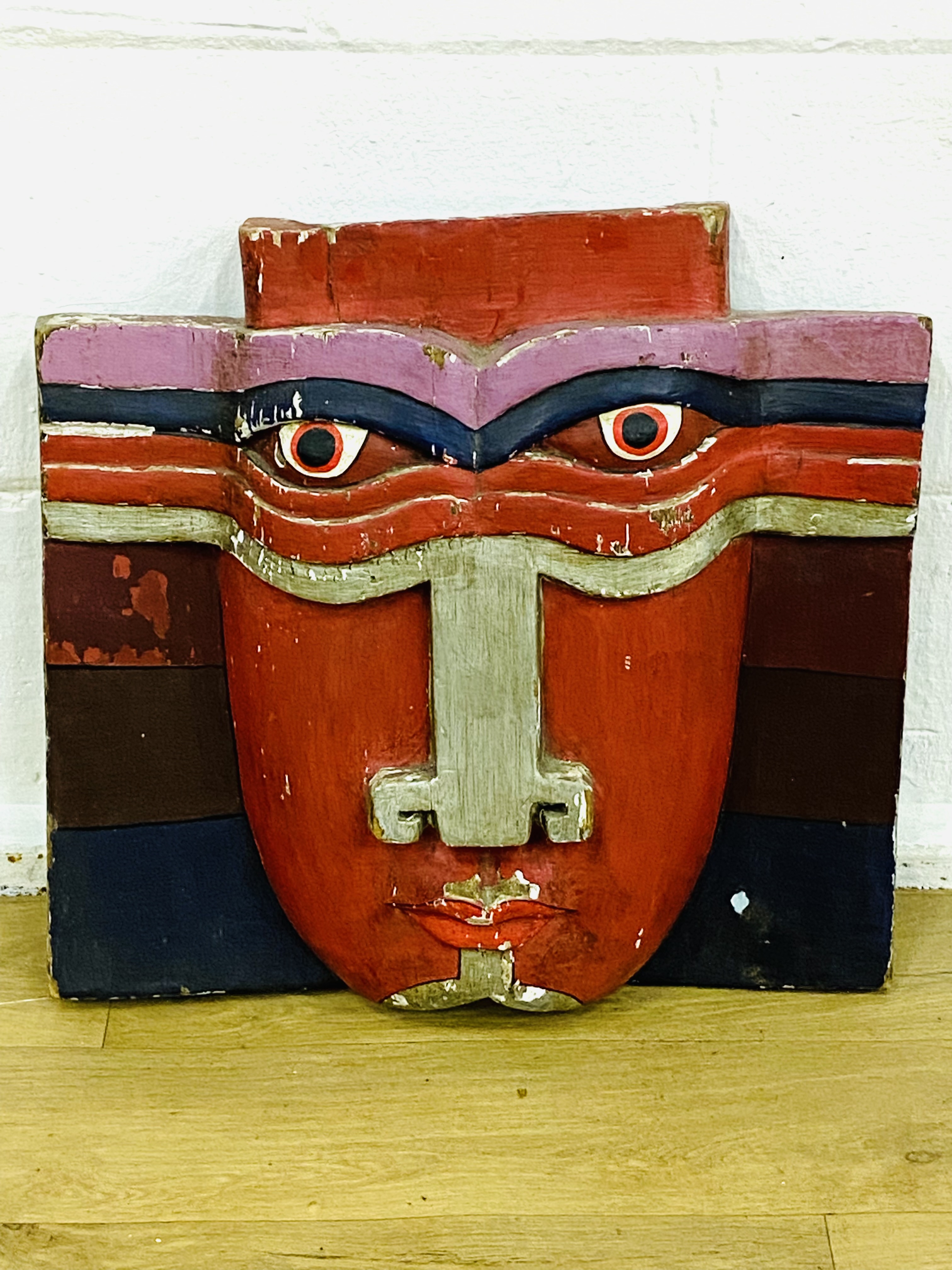 Carved wood, painted head - Image 2 of 3