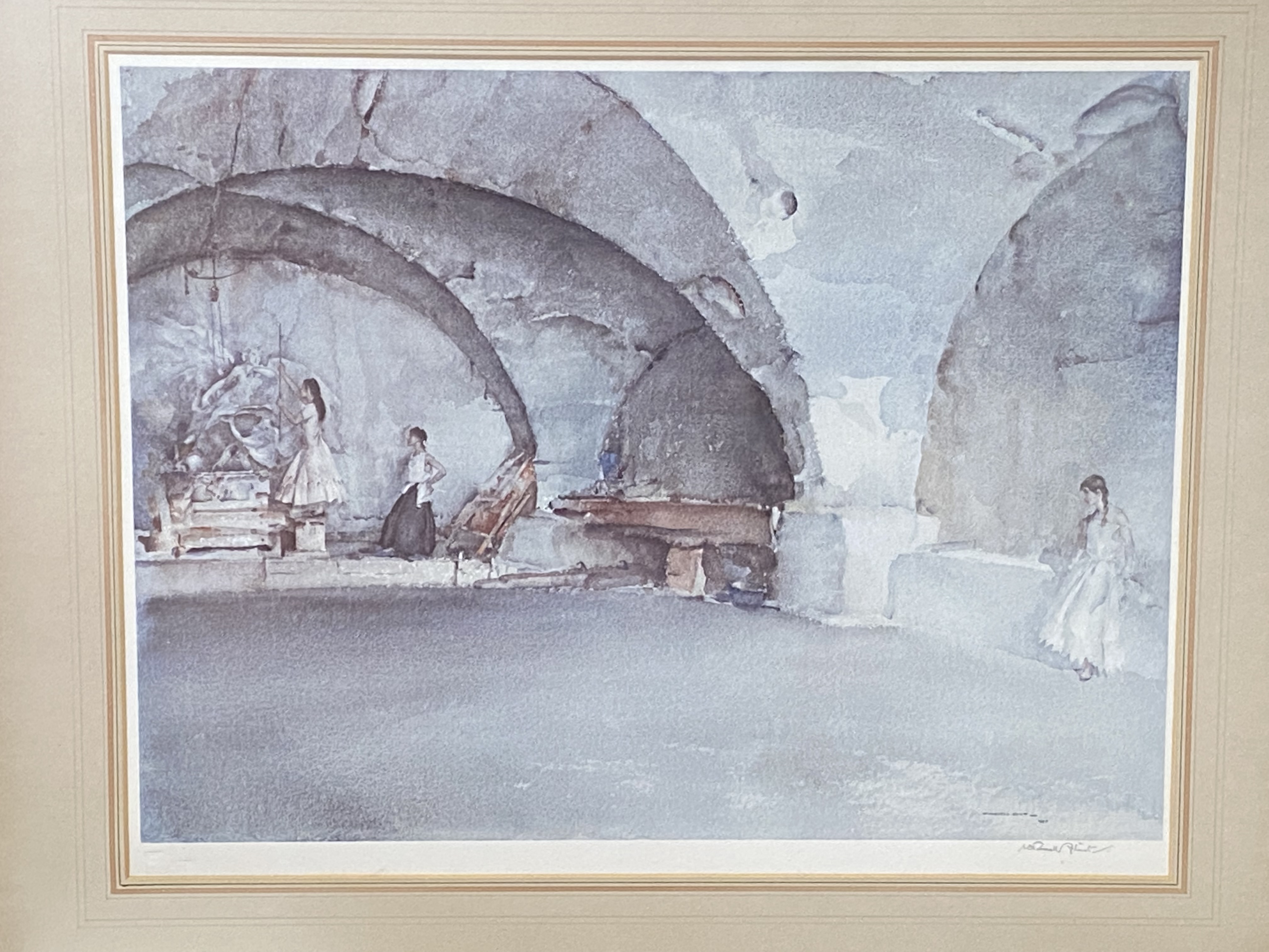 Sir William Russell Flint - framed and glazed print with blindstamp - Image 3 of 5