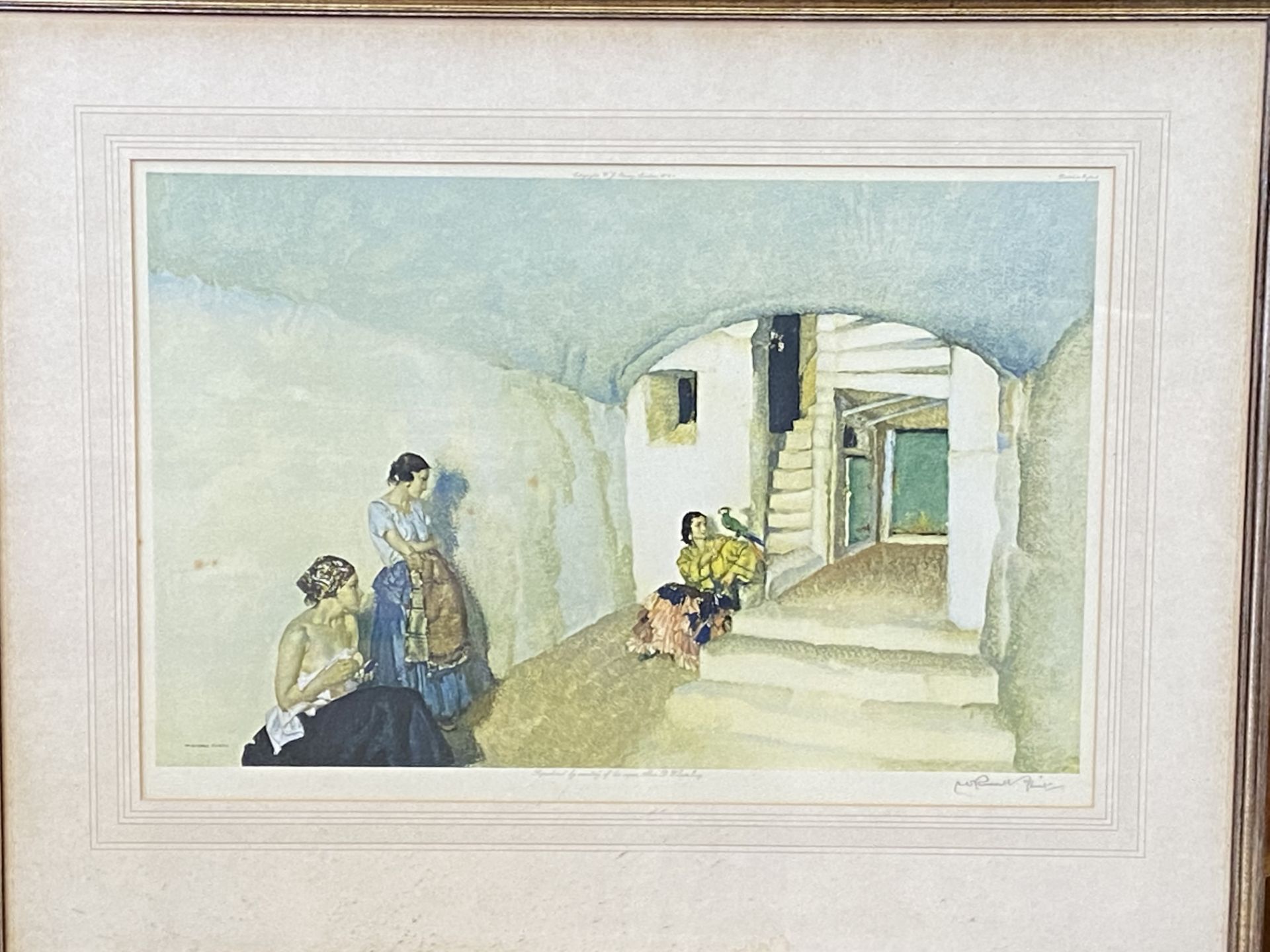 Sir William Russell Flint - framed and glazed print with blindstamp - Bild 2 aus 5