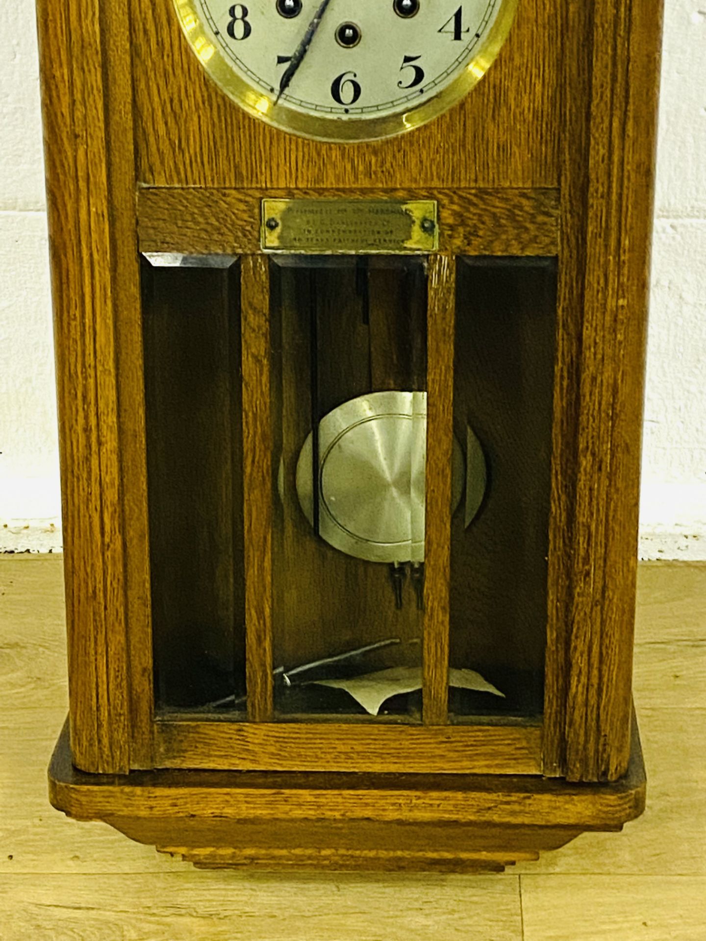 Oak cased wall clock - Image 6 of 7