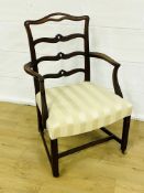 Mahogany ladder back elbow chair