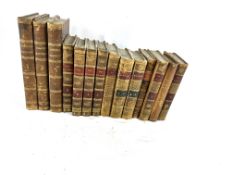Don Quichotte de la Manche, in four leather bound volumes; together with six leather bound books