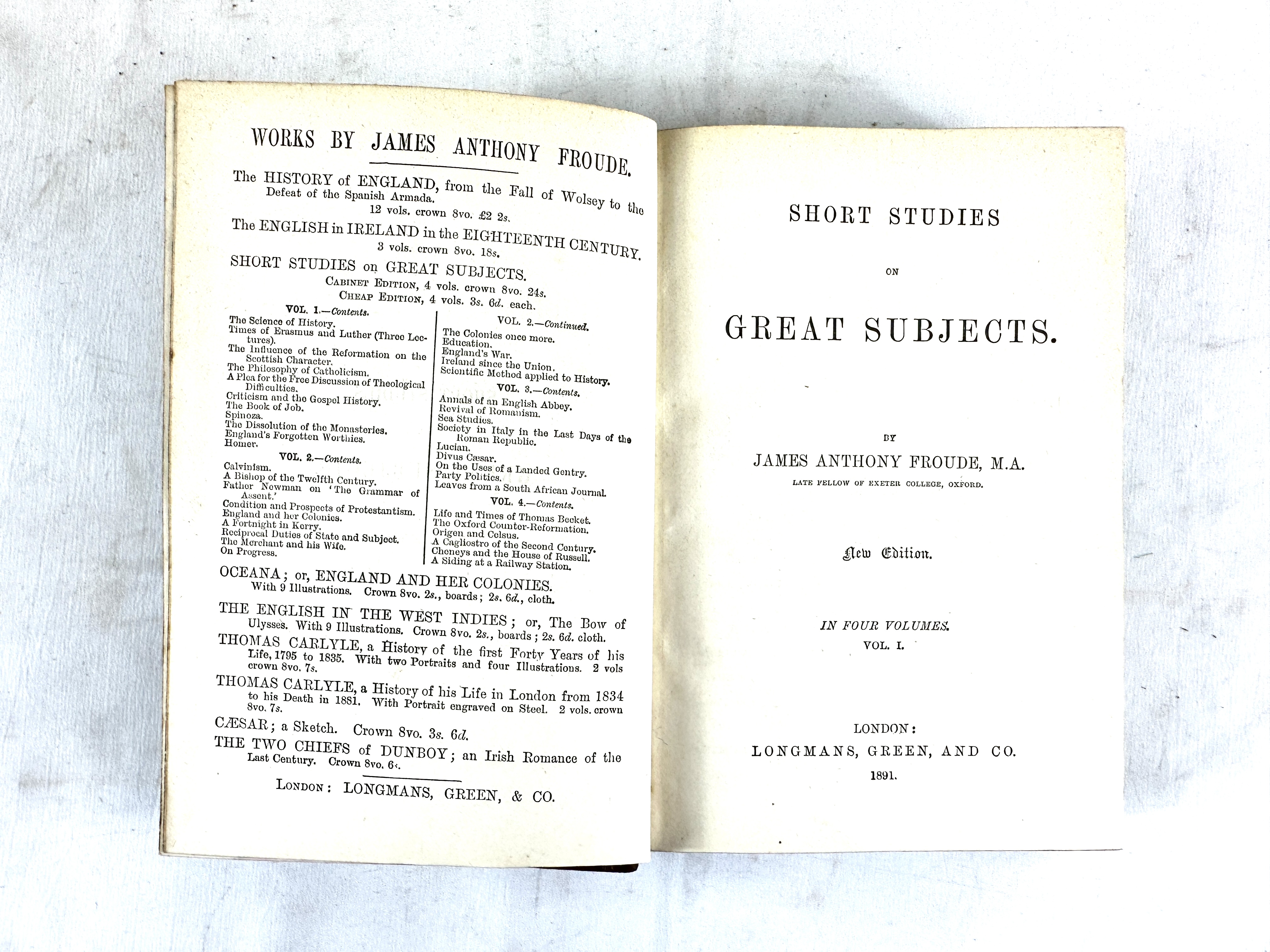 Short Studies of Great Subjects, 1891, four leather bound volumes - Image 4 of 5