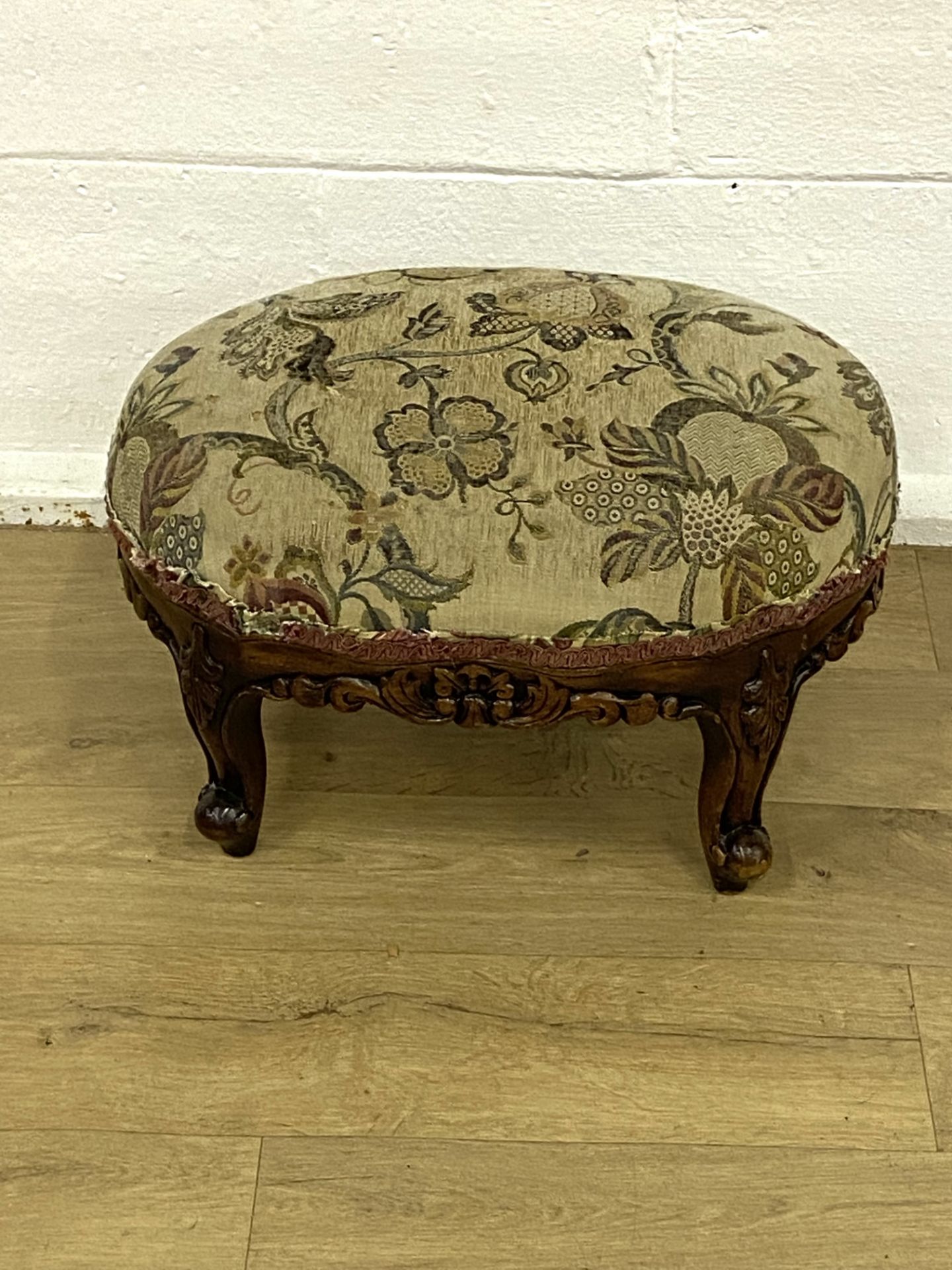 Mahogany oval footstool - Image 2 of 3