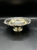 Silver bowl on pedestal