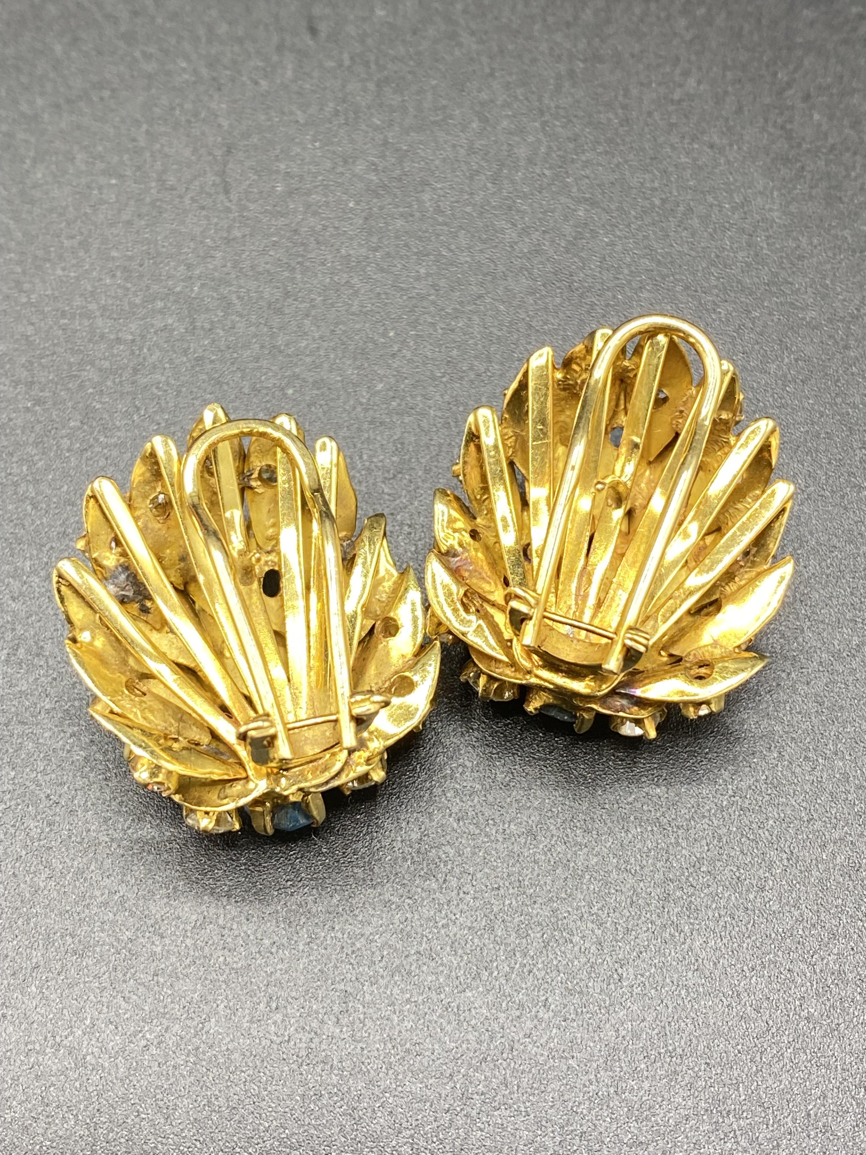 Pair of yellow metal earring set with diamonds and aquamarines, together with costume jewellery - Image 6 of 6