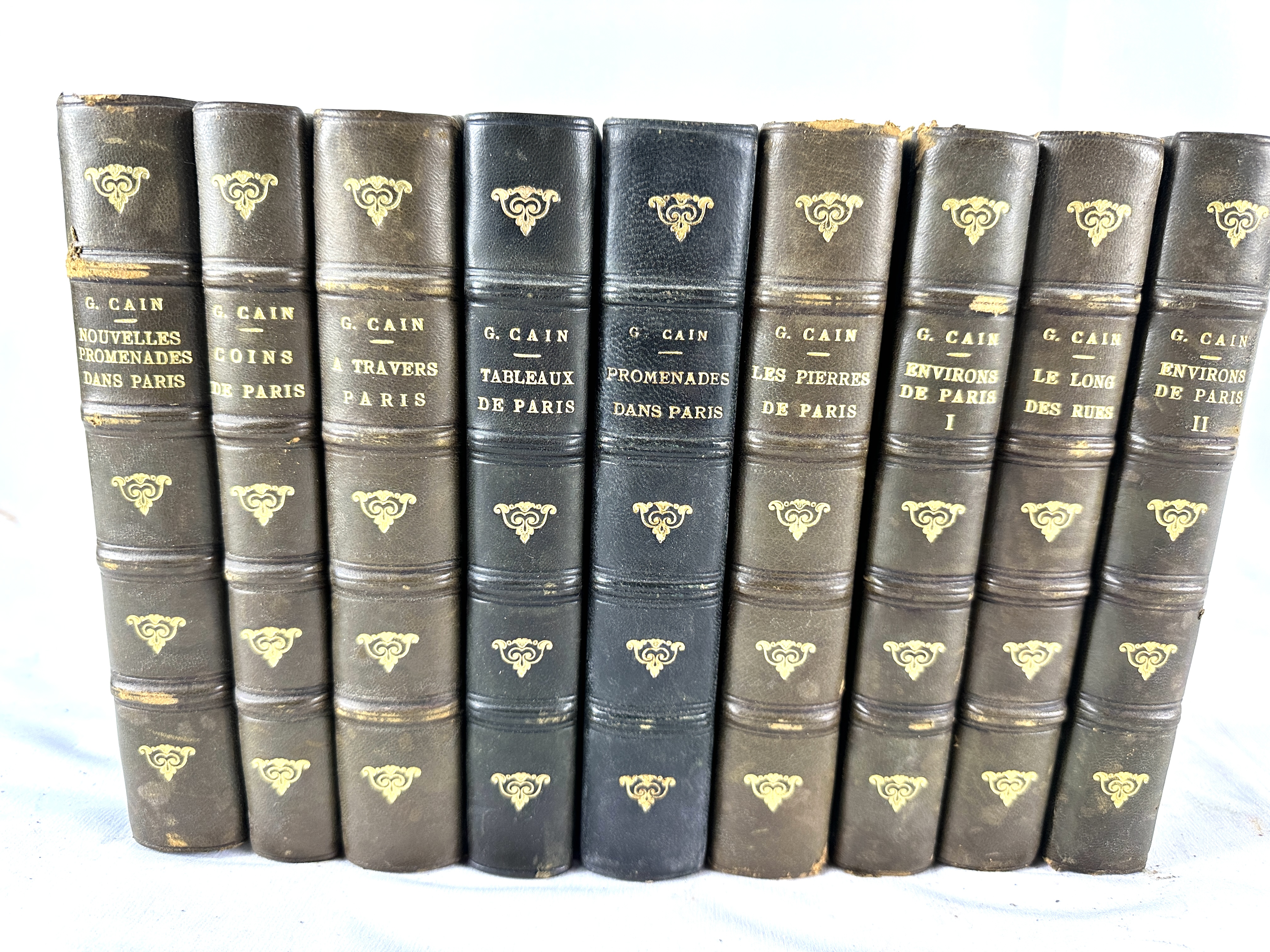 Nine quarter bound books by Georges Cain