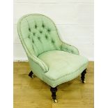 Button back bedroom chair