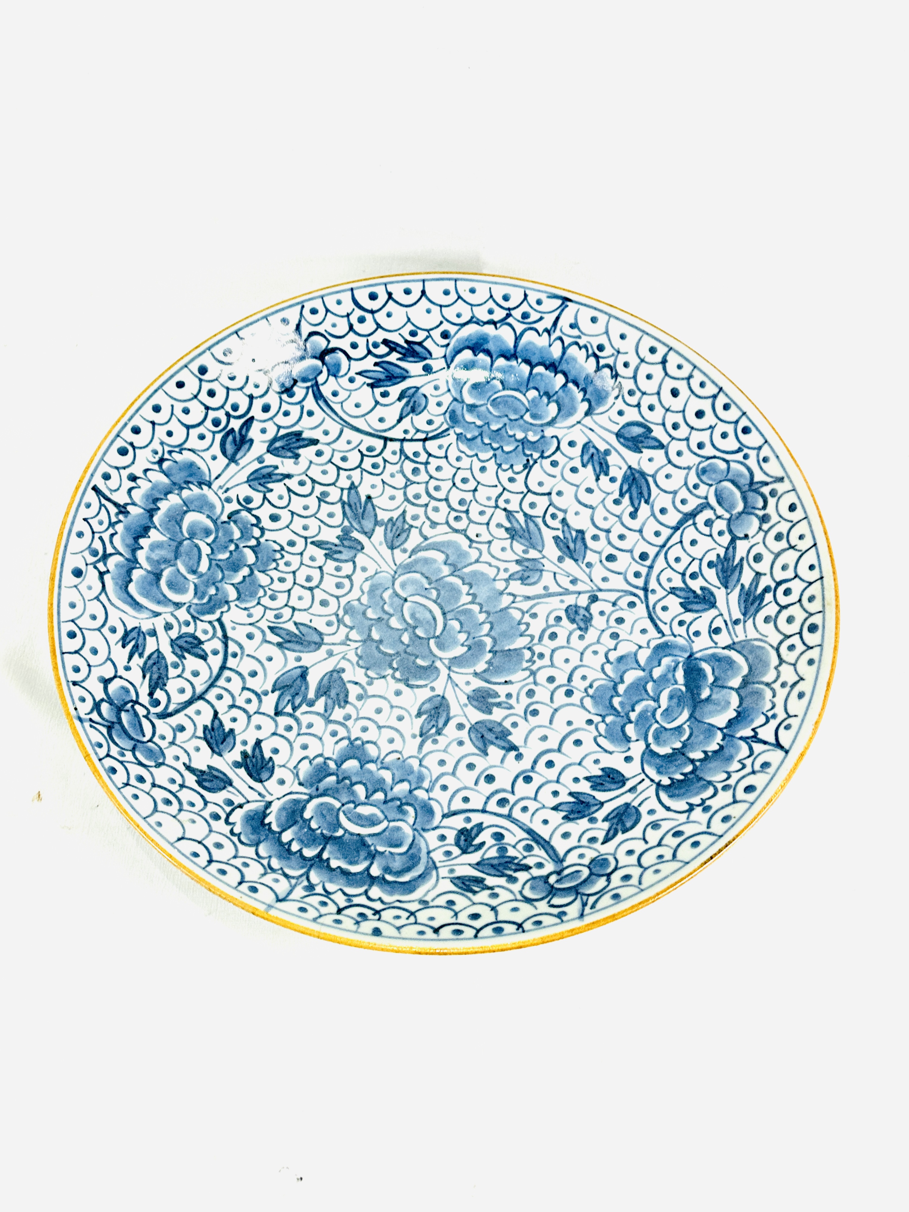 Blue and white Oriental plate