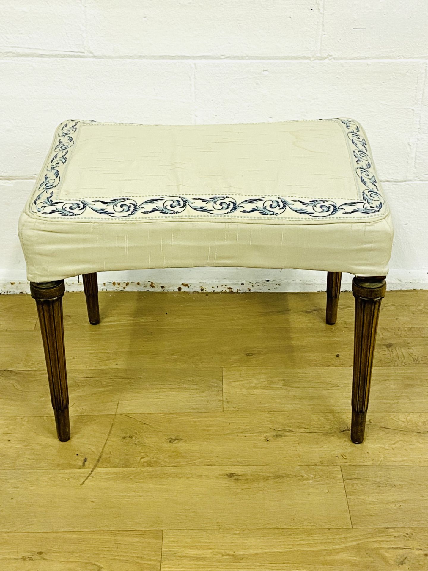 Mahogany upholstered stool