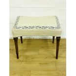 Mahogany upholstered stool