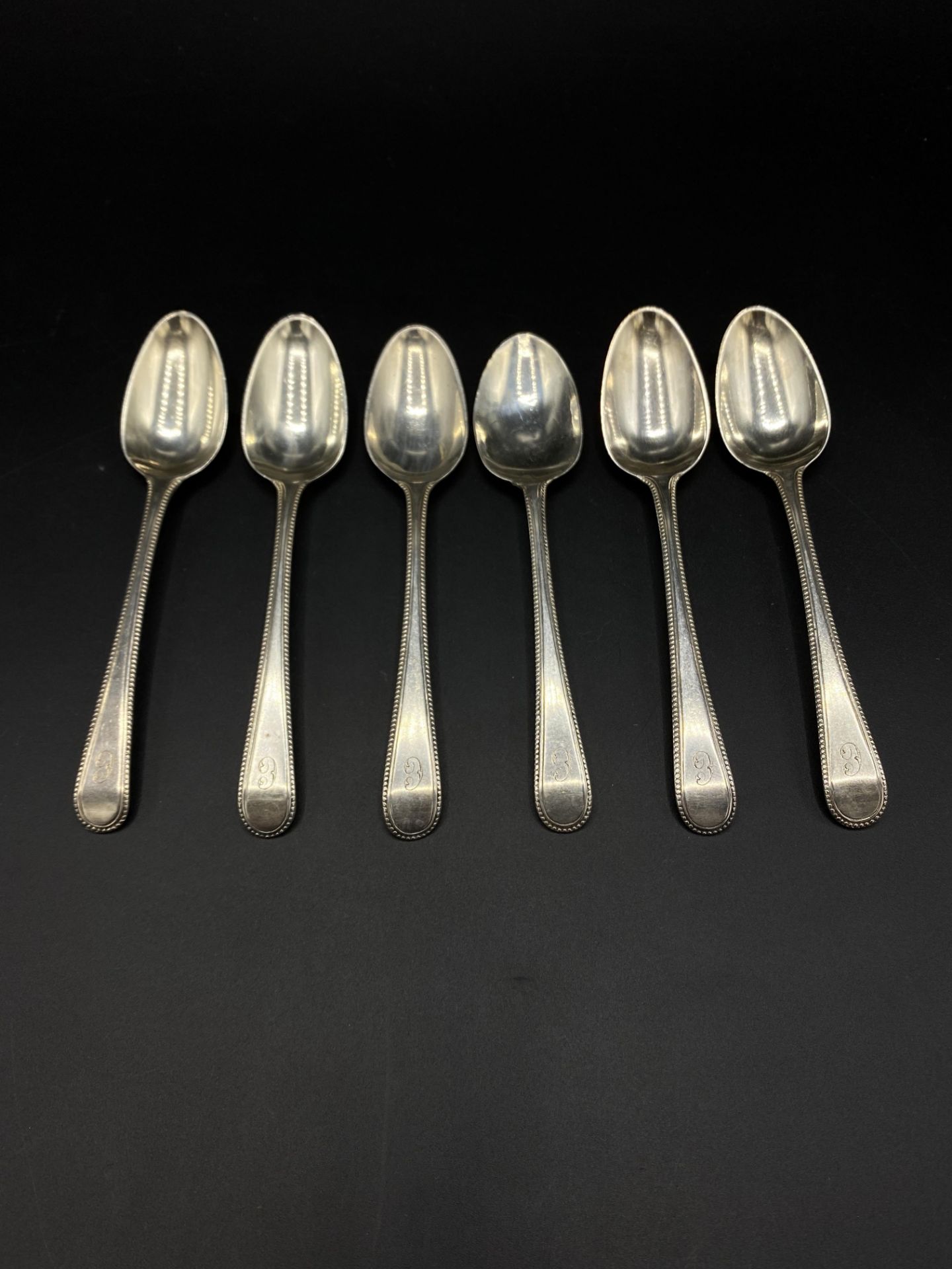 Six silver coffee spoons, 1785
