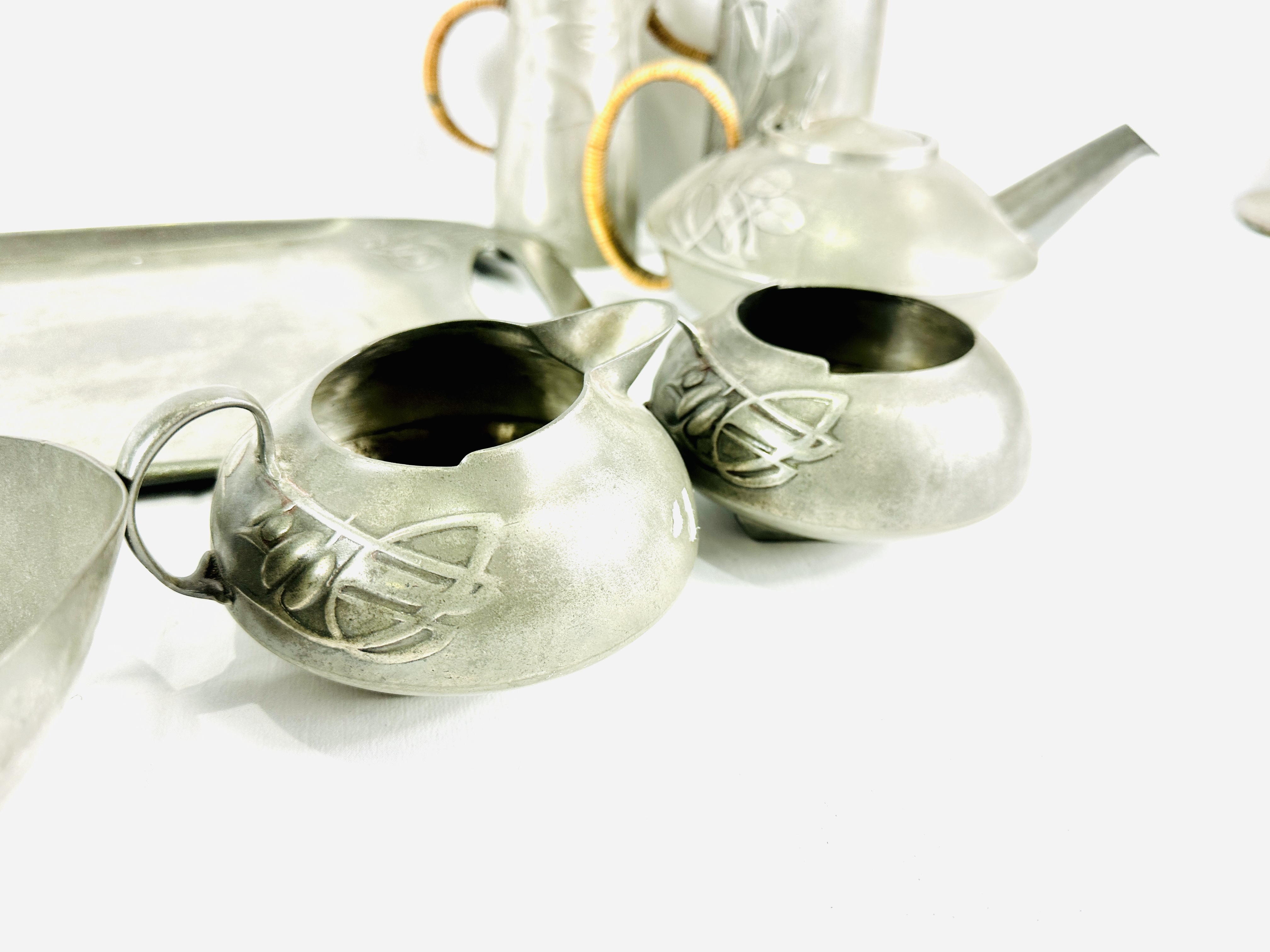 Liberty & Co. Tudric pewter tea/coffee set - Image 4 of 5