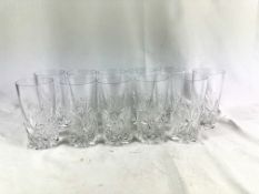 Eleven crystal highball glasses