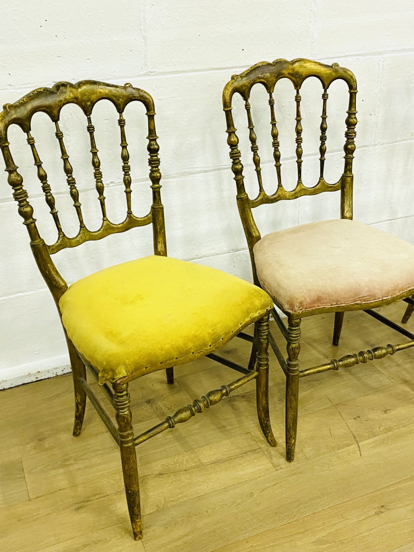 Three gilt wood chairs - Image 3 of 4