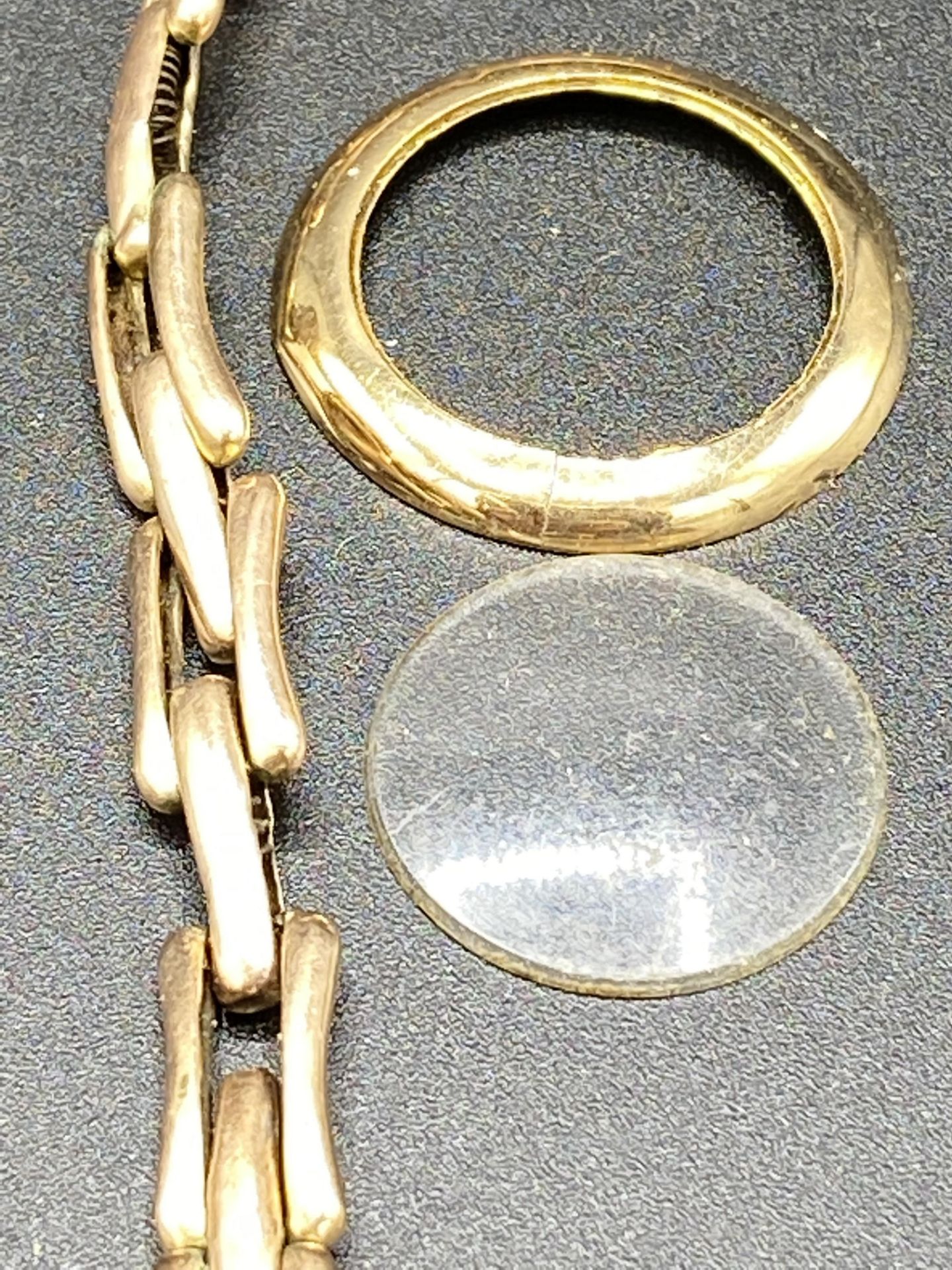 Gold cased Swiss manual wind wrist watch on broken 9ct gold link strap - Bild 4 aus 4