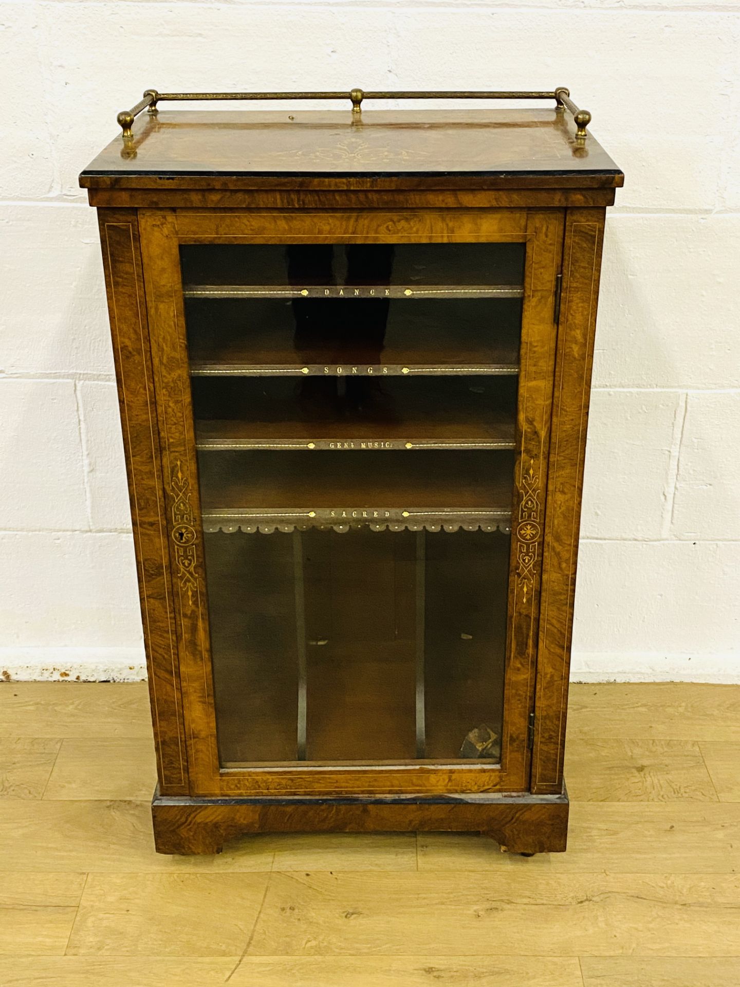 Music cabinet with glazed door