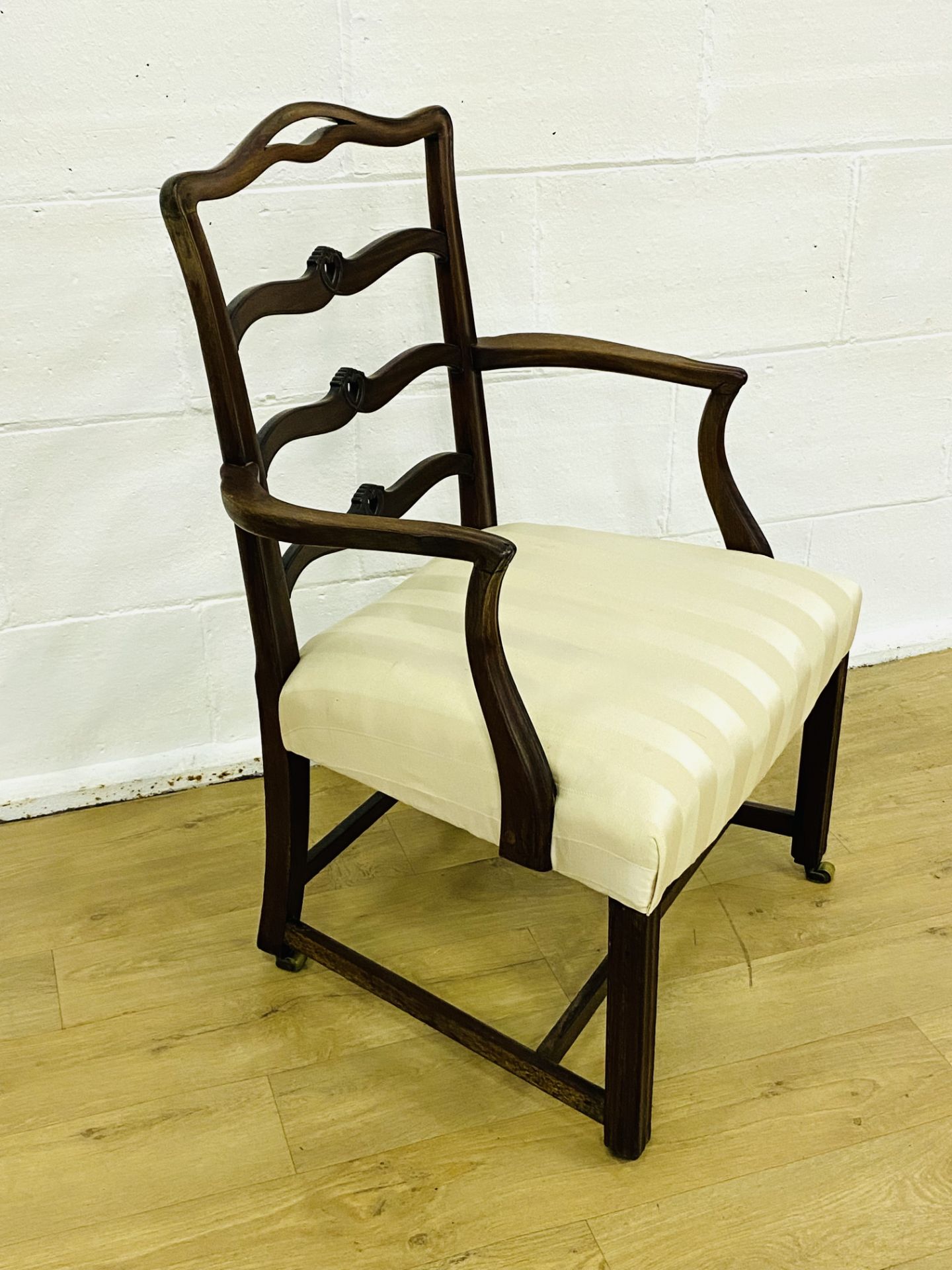 Mahogany ladder back elbow chair - Image 5 of 5