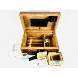 Dunhill humidor; 13 Hoyo de Monterrey cigars and related items