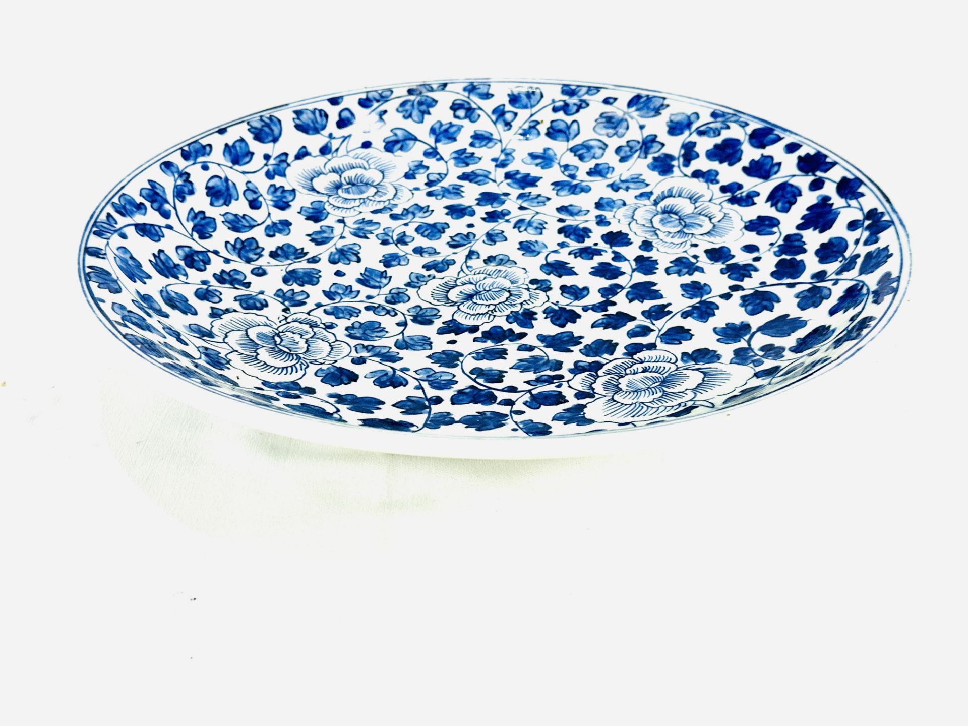 Blue and white Oriental plate - Image 2 of 4