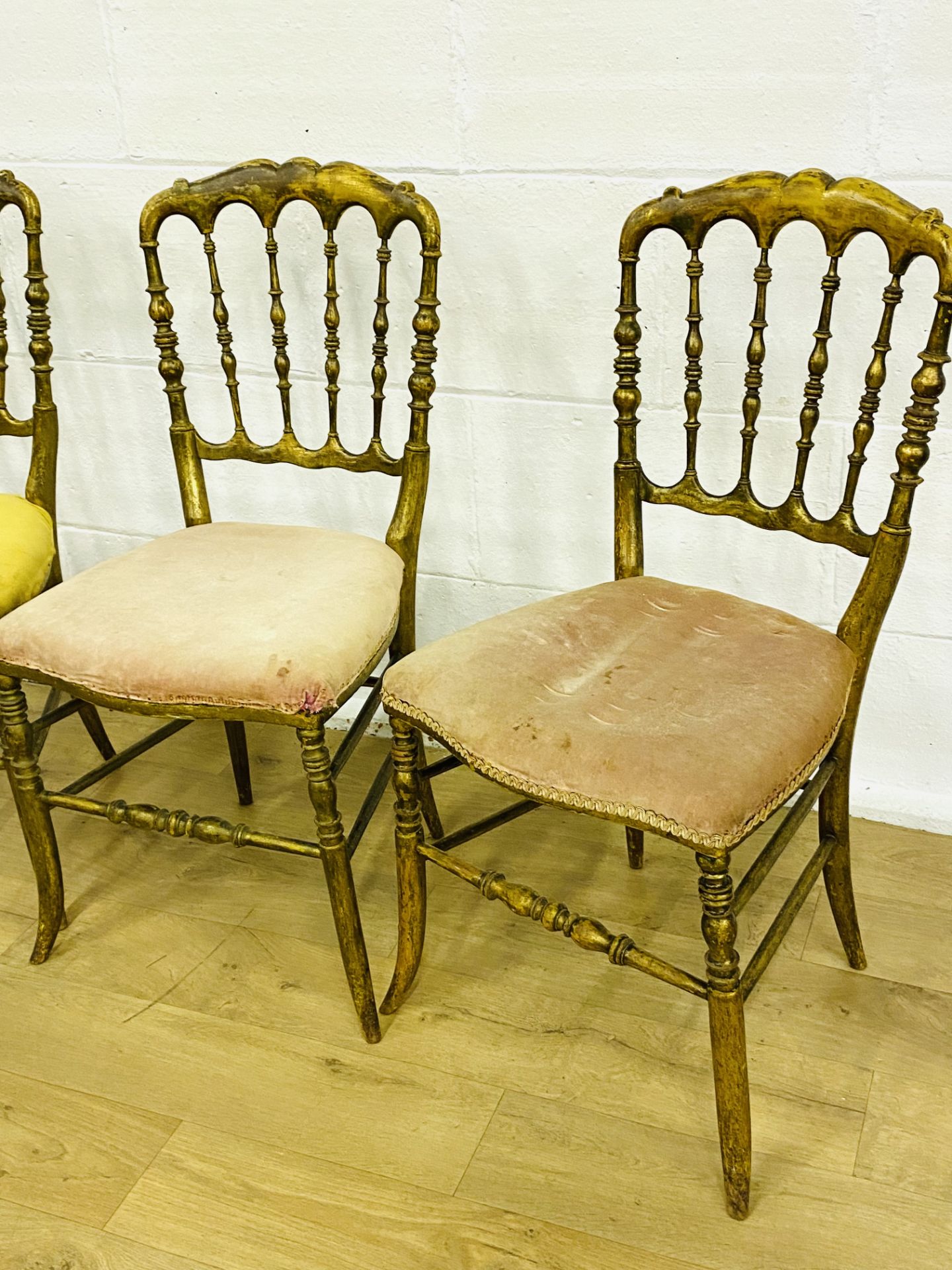 Three gilt wood chairs - Image 2 of 4