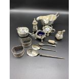 Silver cruet and other items of silver