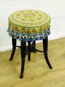 Mahogany upholstered stool