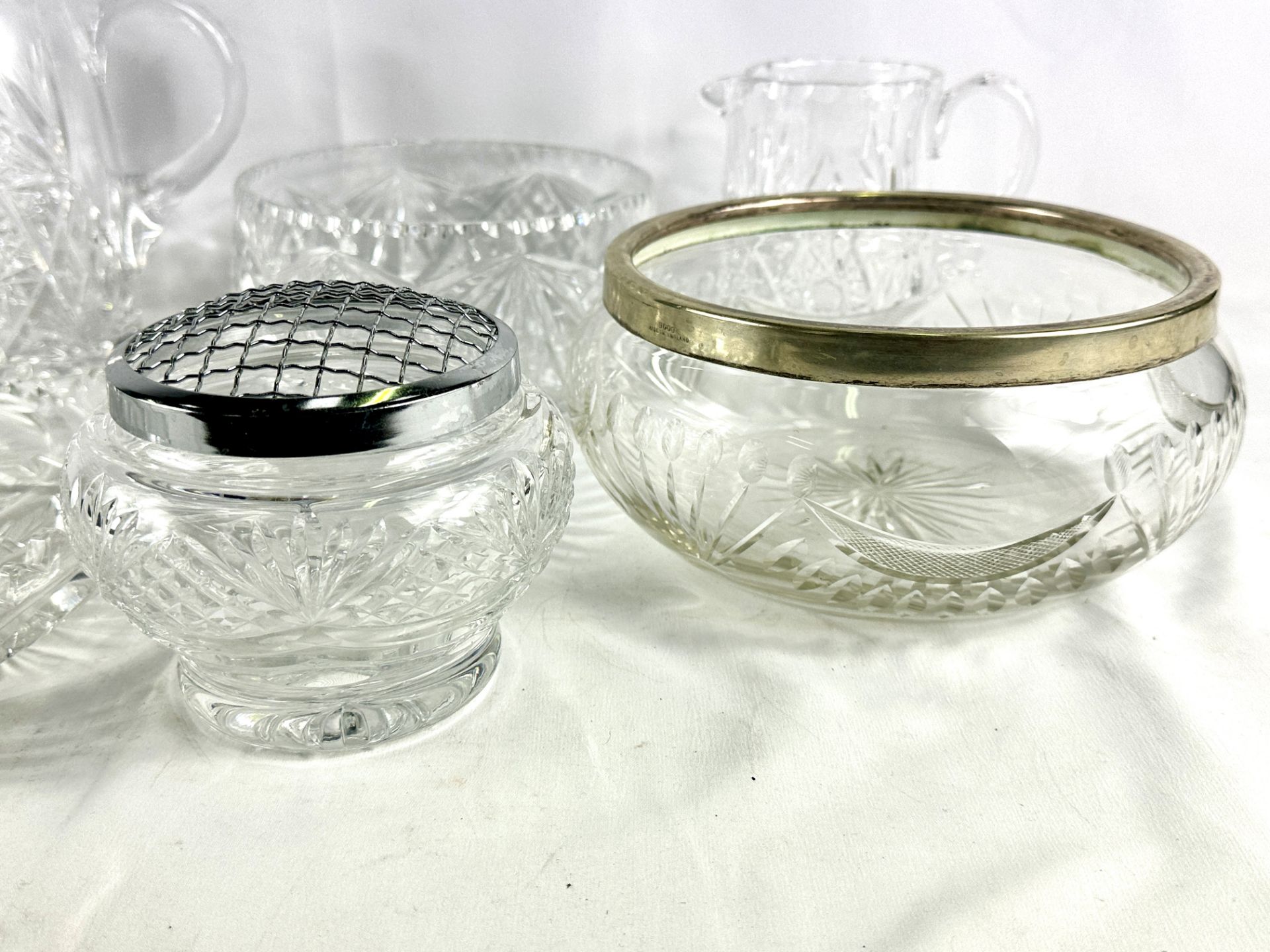 Two crystal water jugs and other crystal glassware - Bild 3 aus 5