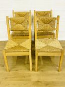 Beech chairs with brush seats