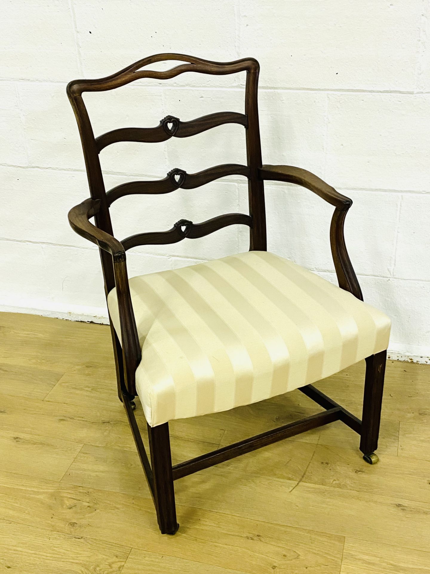 Mahogany ladder back elbow chair - Image 2 of 5