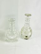 Two cut glass decanters