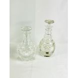 Two cut glass decanters