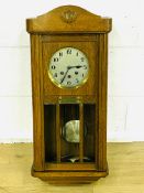 Oak cased wall clock