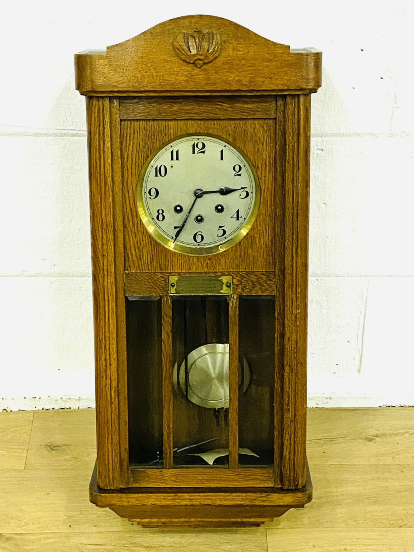 Oak cased wall clock