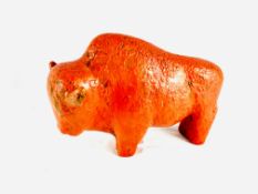 Red ceramic bison