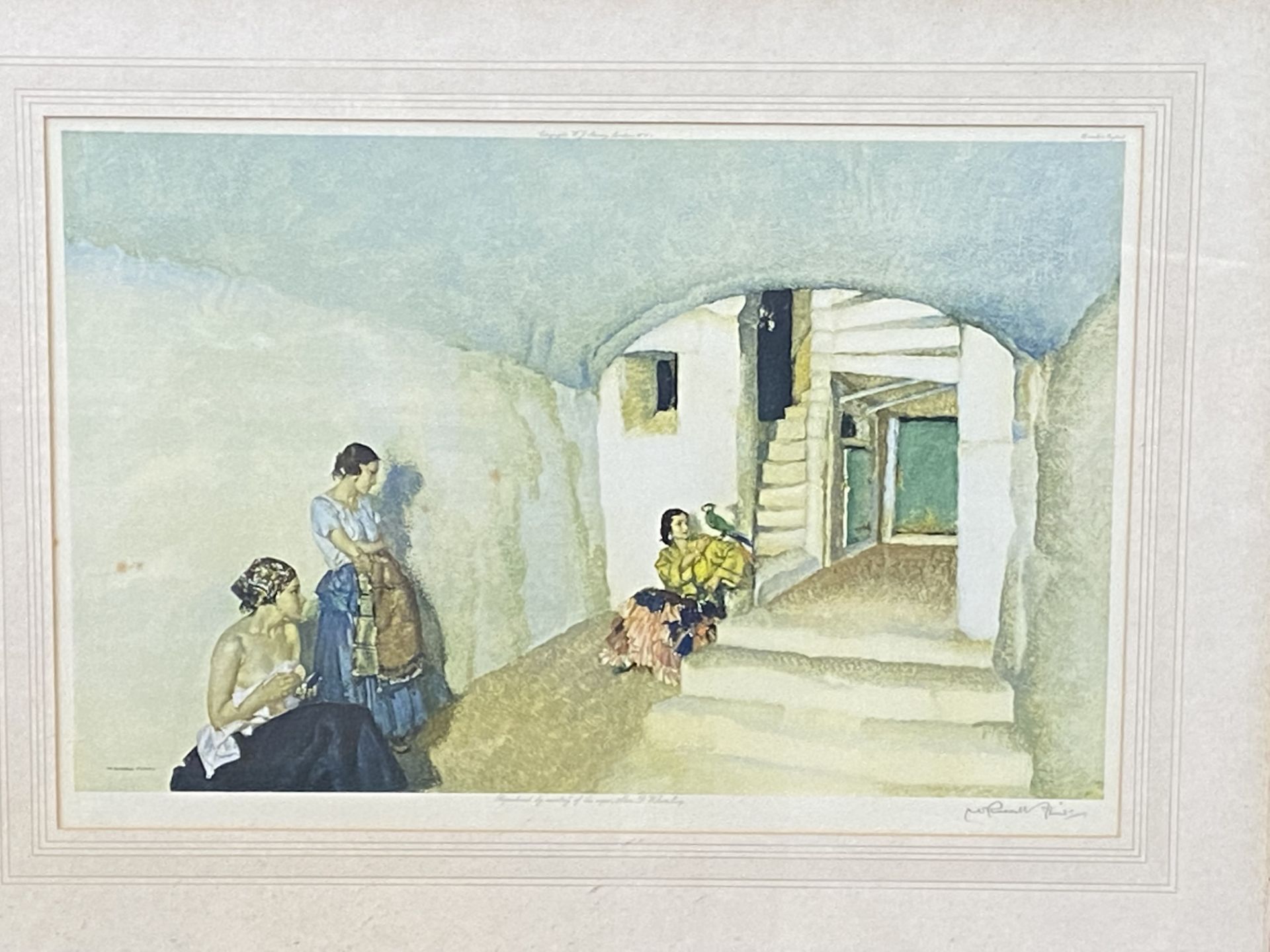 Sir William Russell Flint - framed and glazed print with blindstamp
