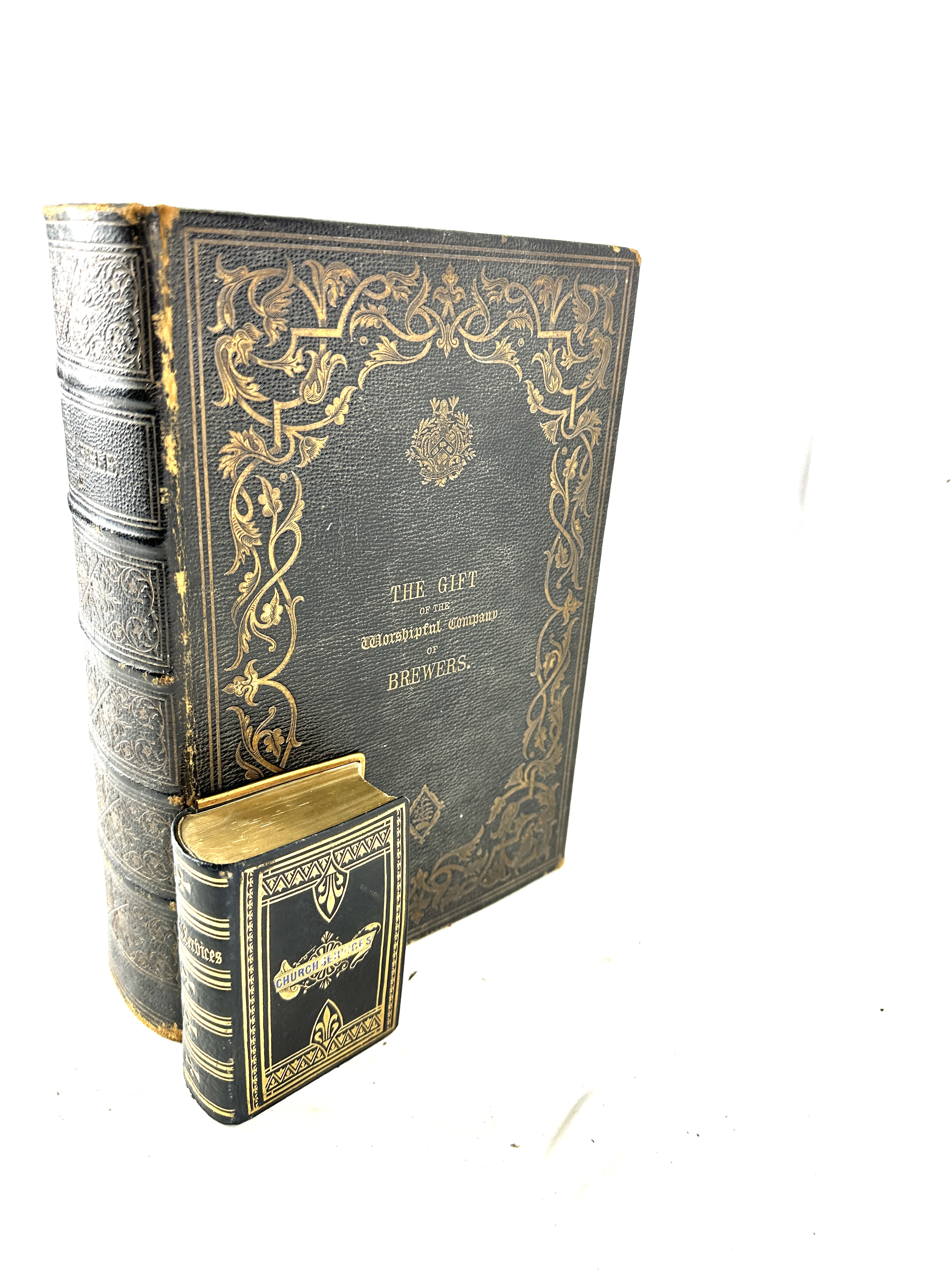 The Holy Bible, 1873; together with a small leather bound Book of Common Prayer