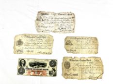 Three early 19th century one pound notes