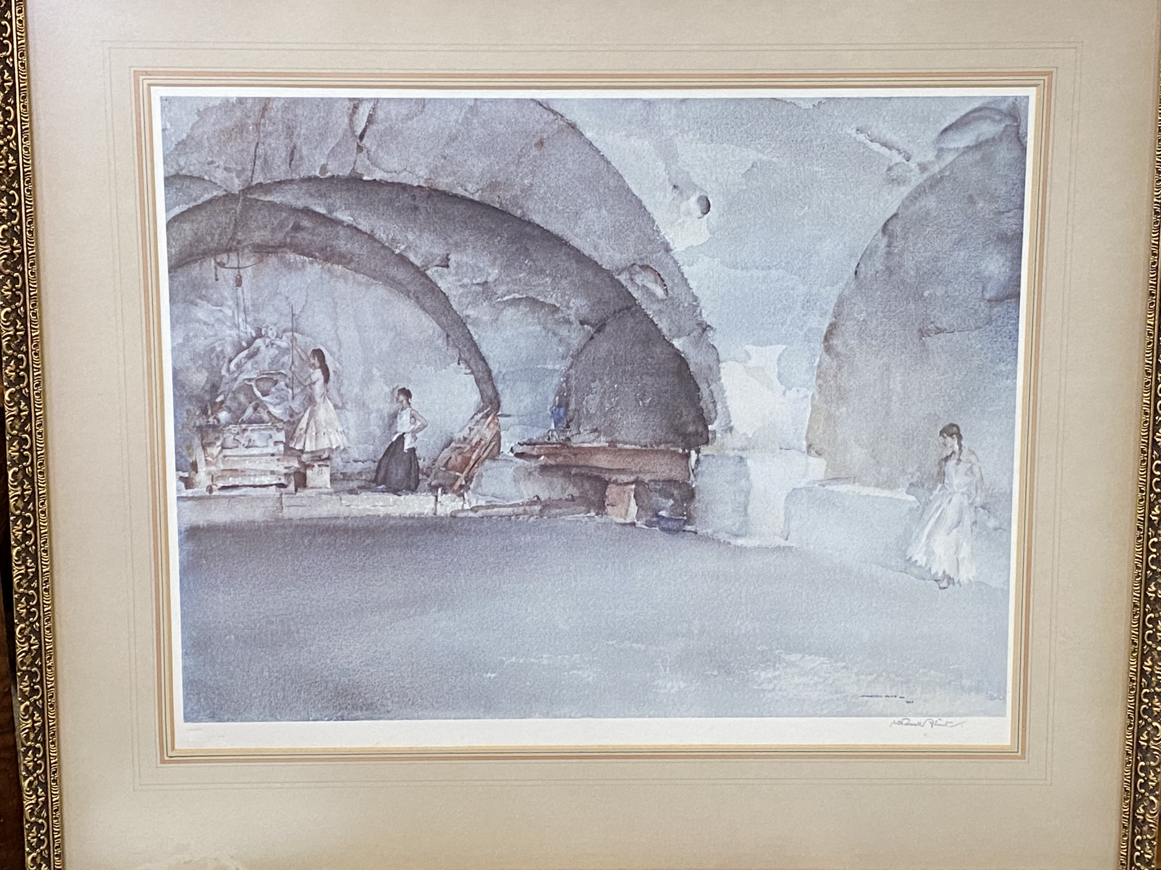 Sir William Russell Flint - framed and glazed print with blindstamp - Image 2 of 5