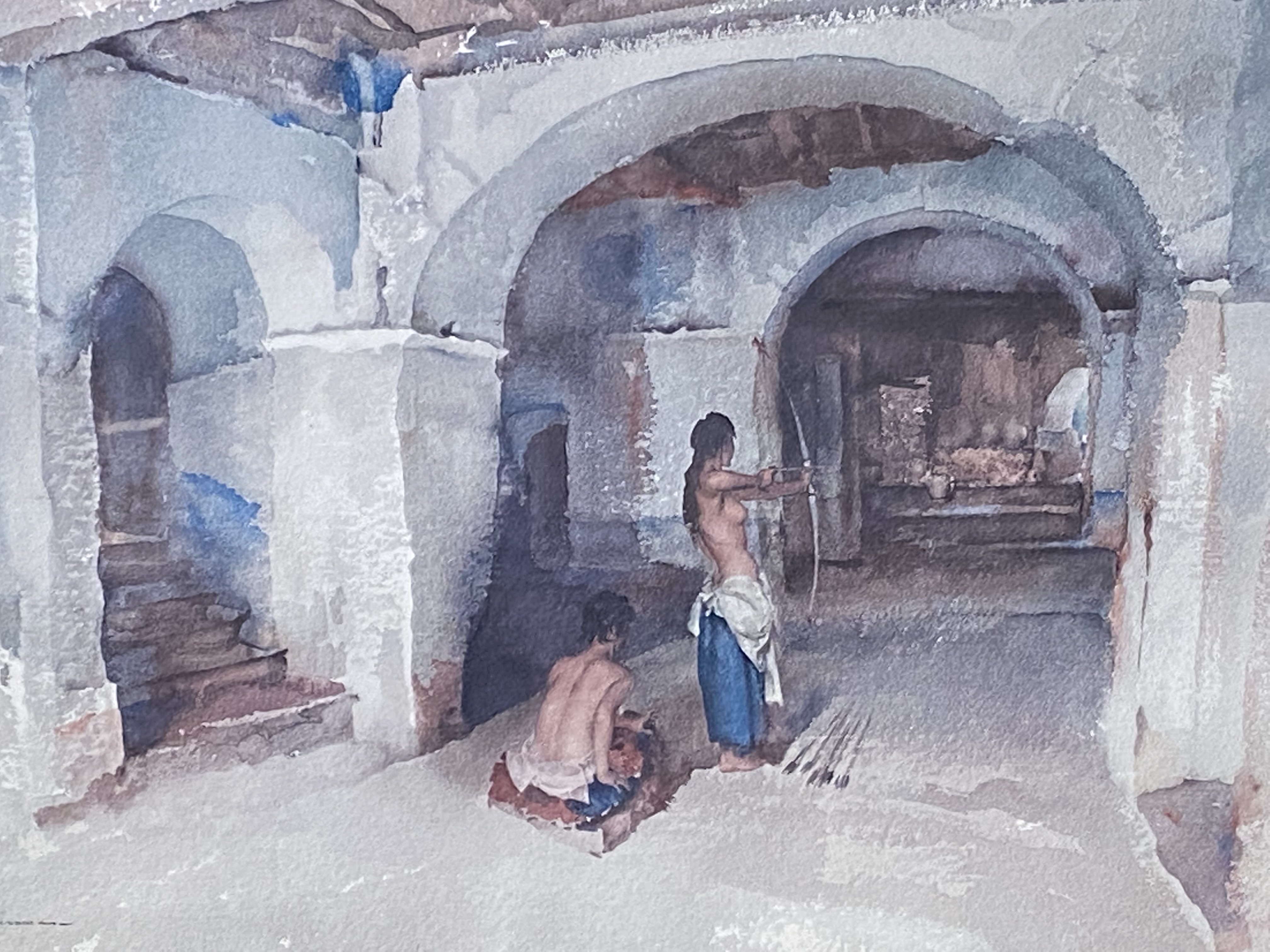 Sir William Russell Flint - framed and glazed print with blindstamp