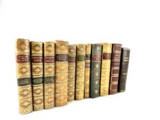 Six full leather bound books and four half leather bound books