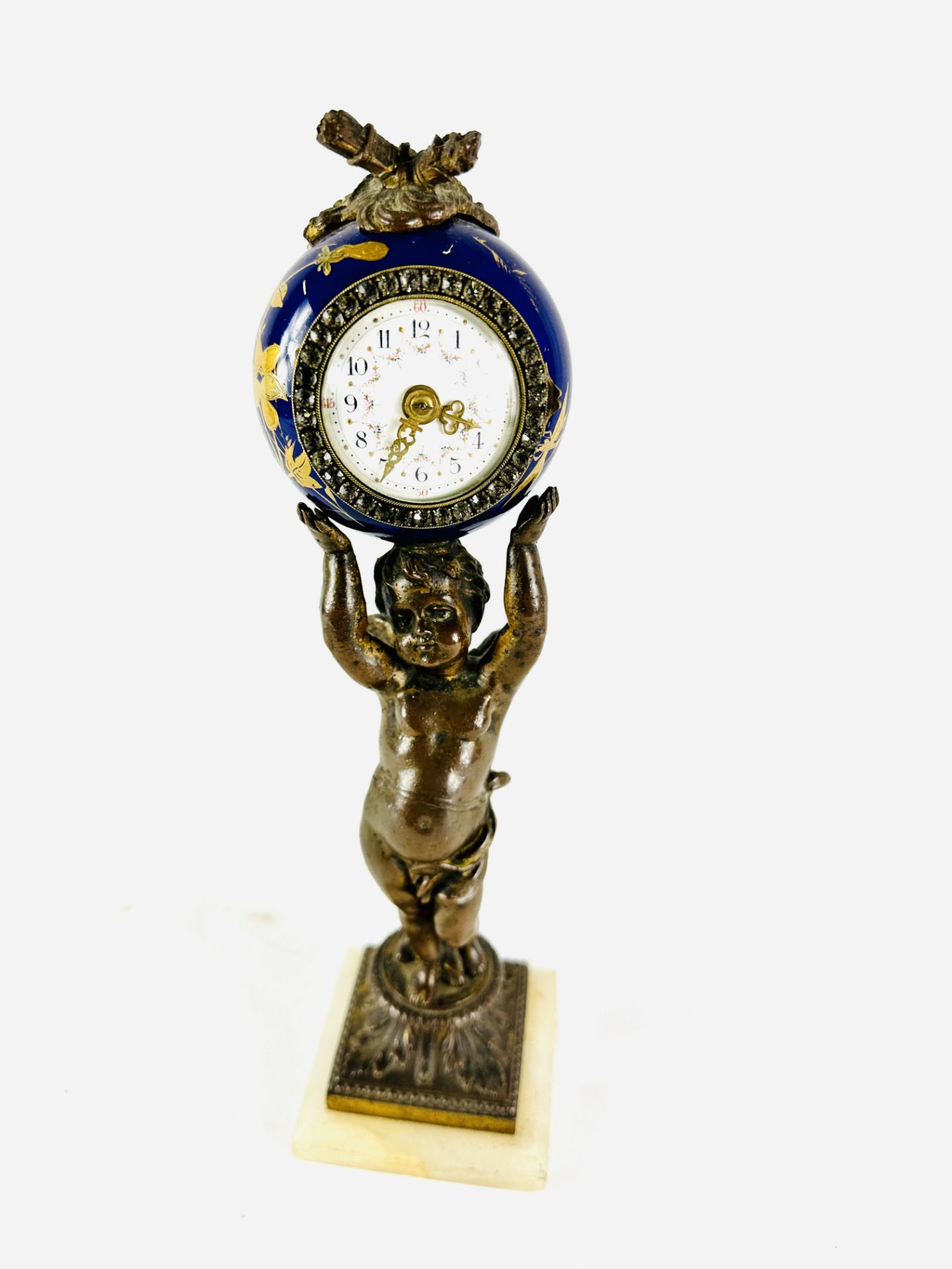 Bronze and onyx mantel clock
