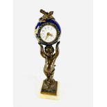 Bronze and onyx mantel clock