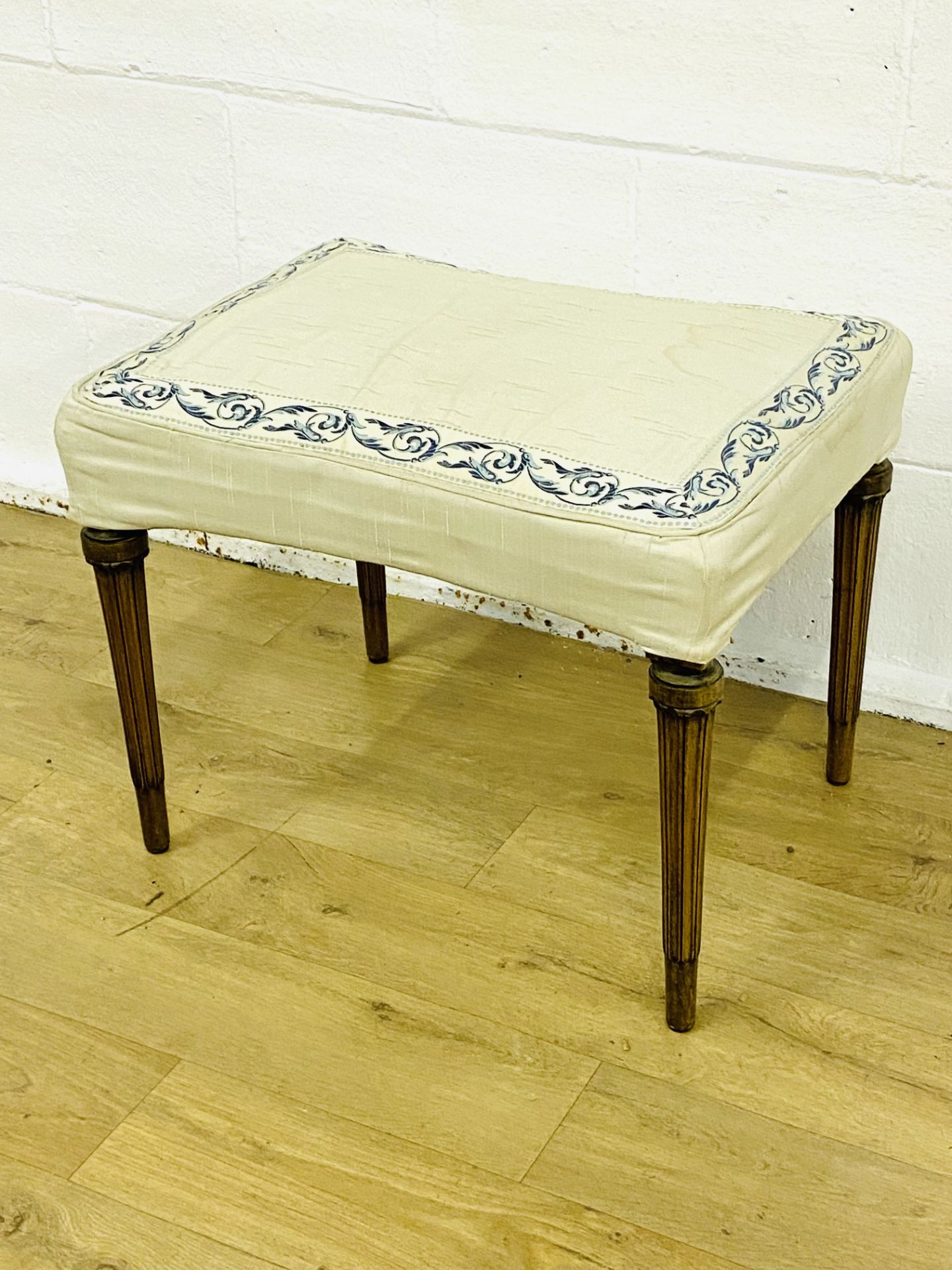 Mahogany upholstered stool - Image 2 of 3